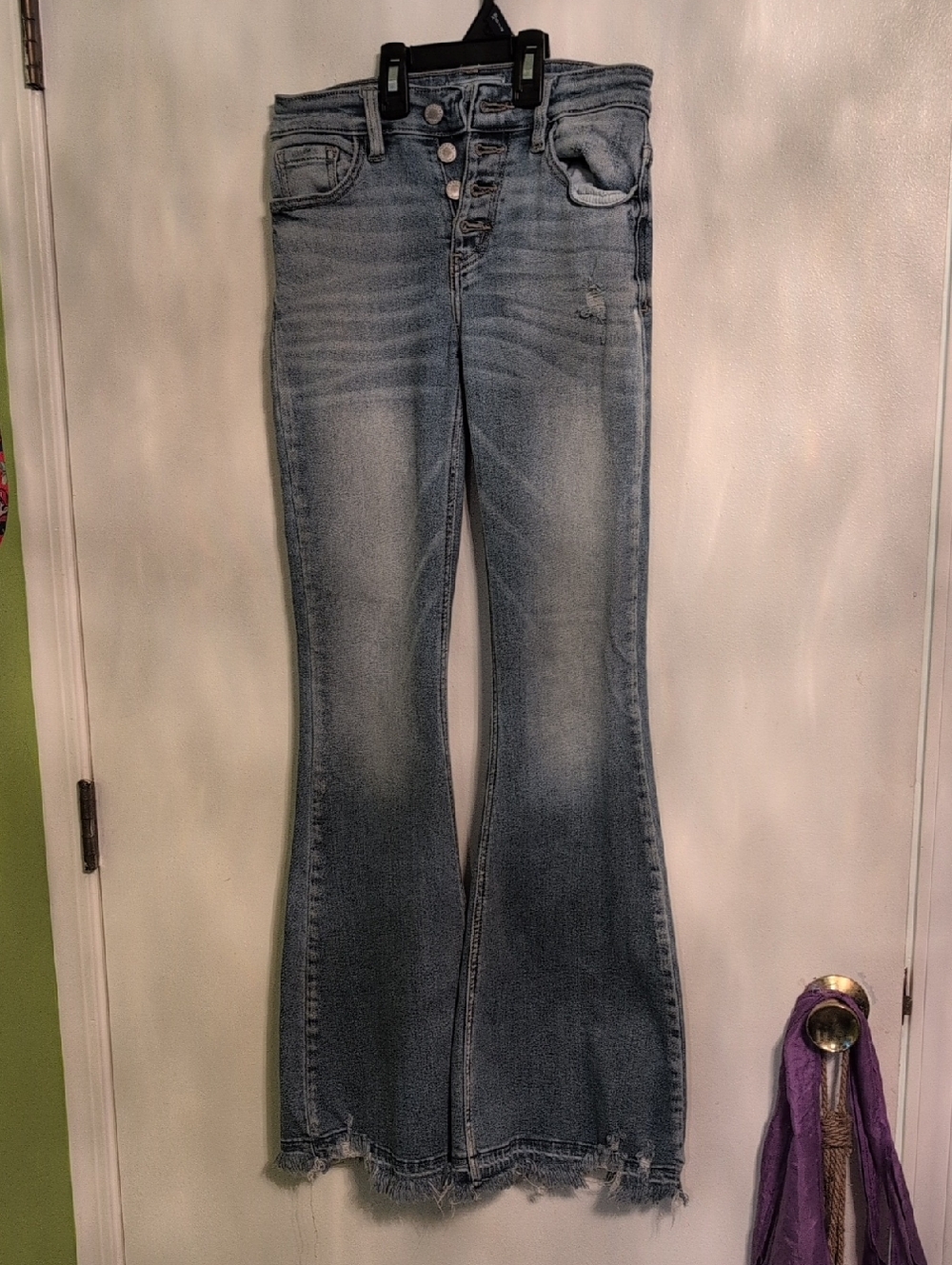 KanCan Light Blue Flare Jeans with Button-Fly